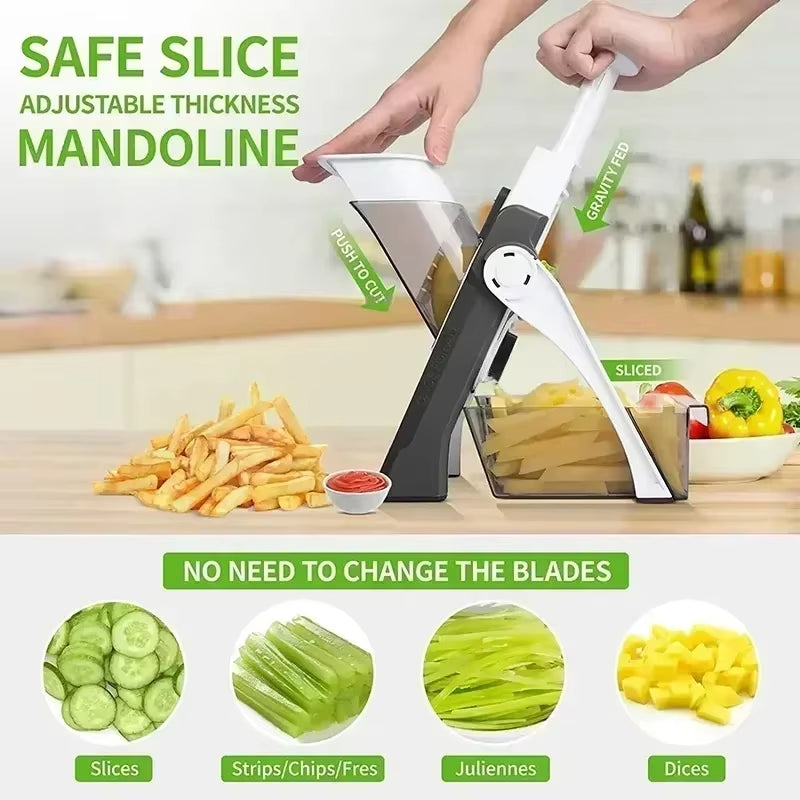 1Pc Manual Slicer Multifunction Adjustable Vegetable Food Household Chopper and Potato Grinder Veggie Chopper Kitchen Tools