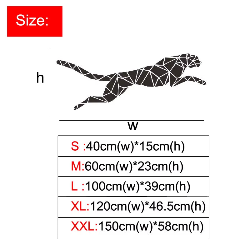Geometric Splicing Leopard Acrylic Mirror Wall Stickers Cheetah Living Room Home Decor Shop Training Institutions Wall Decor