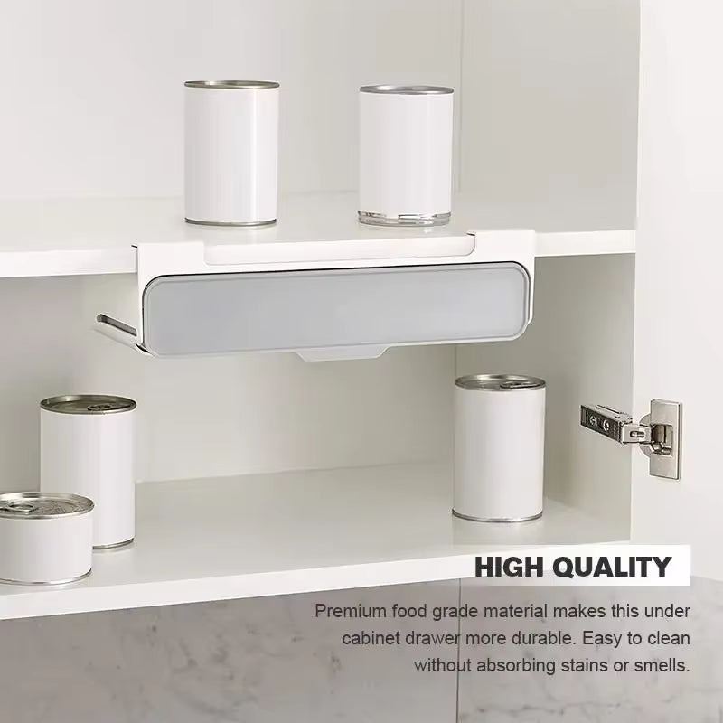Kitchen Spice Rack Self-Adhesive Wall-Mounted Under-Shelf Seasoning Bottle Storage Rack Spice Organizer Kitchen Storage Rack