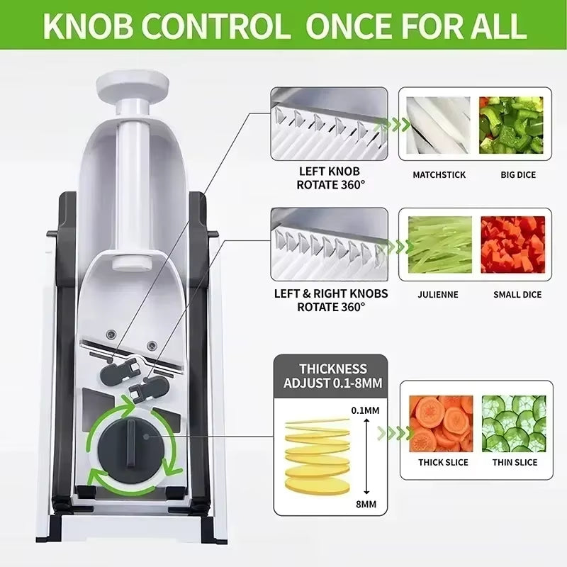 1Pc Manual Slicer Multifunction Adjustable Vegetable Food Household Chopper and Potato Grinder Veggie Chopper Kitchen Tools